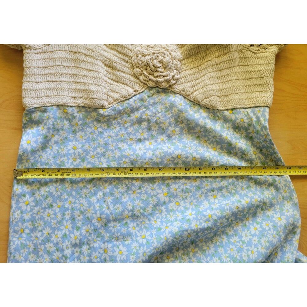 RIXO Women's Sardinia Midi Dress - Blue Daisy Chain size XL Bias Cut - Picture 5 of 8